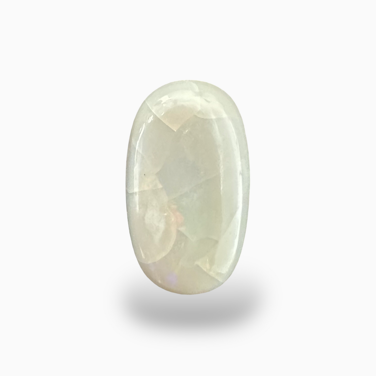 Natural Australian White Opal Stone 8.9 Carats Oval Cabochon Shape Size 17.5X10mm