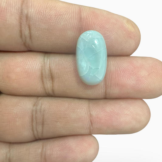 Natural Australian White Opal Stone 8.9 Carats Oval Cabochon Shape Size 17.5X10mm