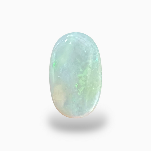 Natural Australian White Opal Stone 9.84 Carats Oval Cabochon Shape Size 19.5X12mm