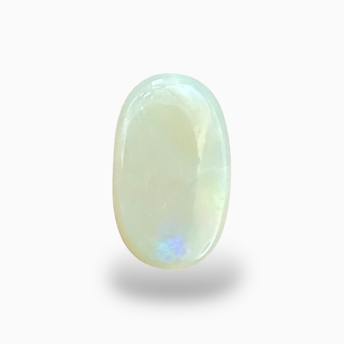 Natural Australian White Opal Stone 9.84 Carats Oval Cabochon Shape Size 19.5X12mm