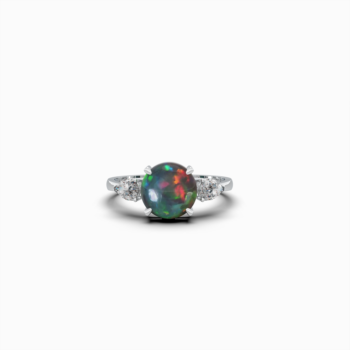 Asya Natural Opal Ring for Women - 18K Gold - Round Cut
