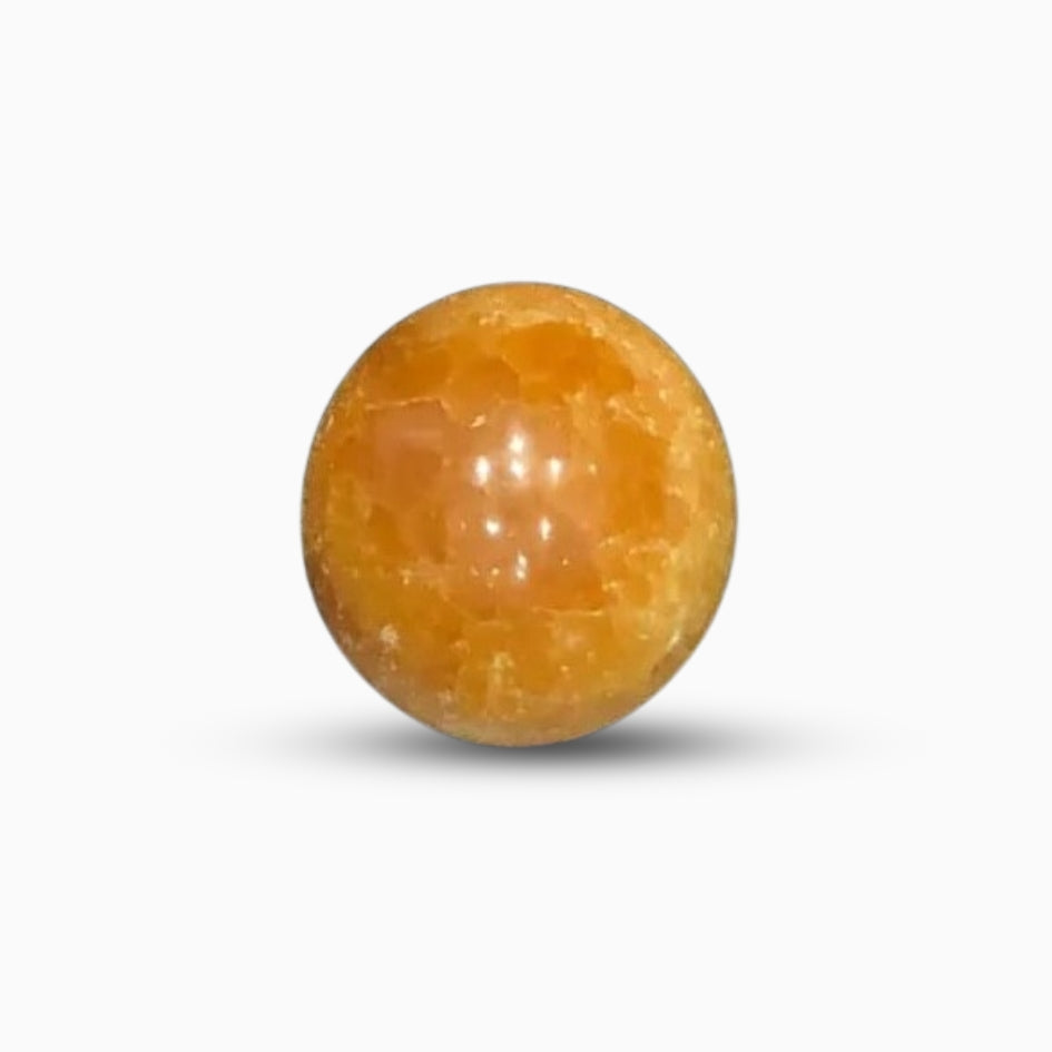 Natural Orange Calcite Crystal in Round Shape
