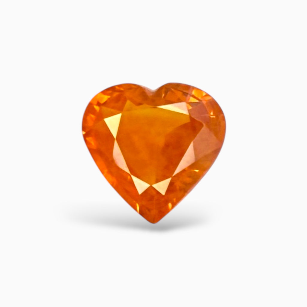 Orange Sapphire Heart Shape 3.56 Carats 10.22 x 10.41 x 4.39 mm