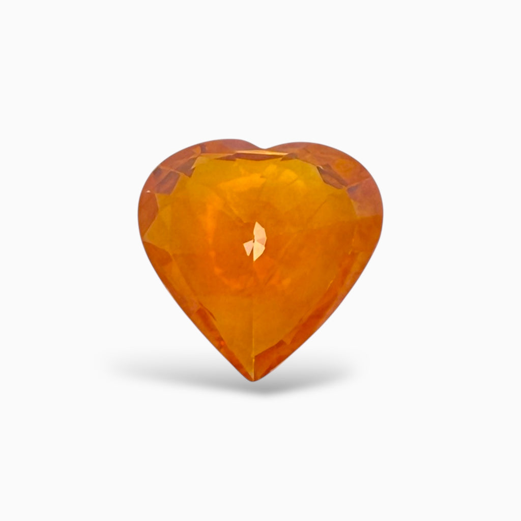 Orange Sapphire Heart Shape 3.56 Carats 10.22 x 10.41 x 4.39 mm