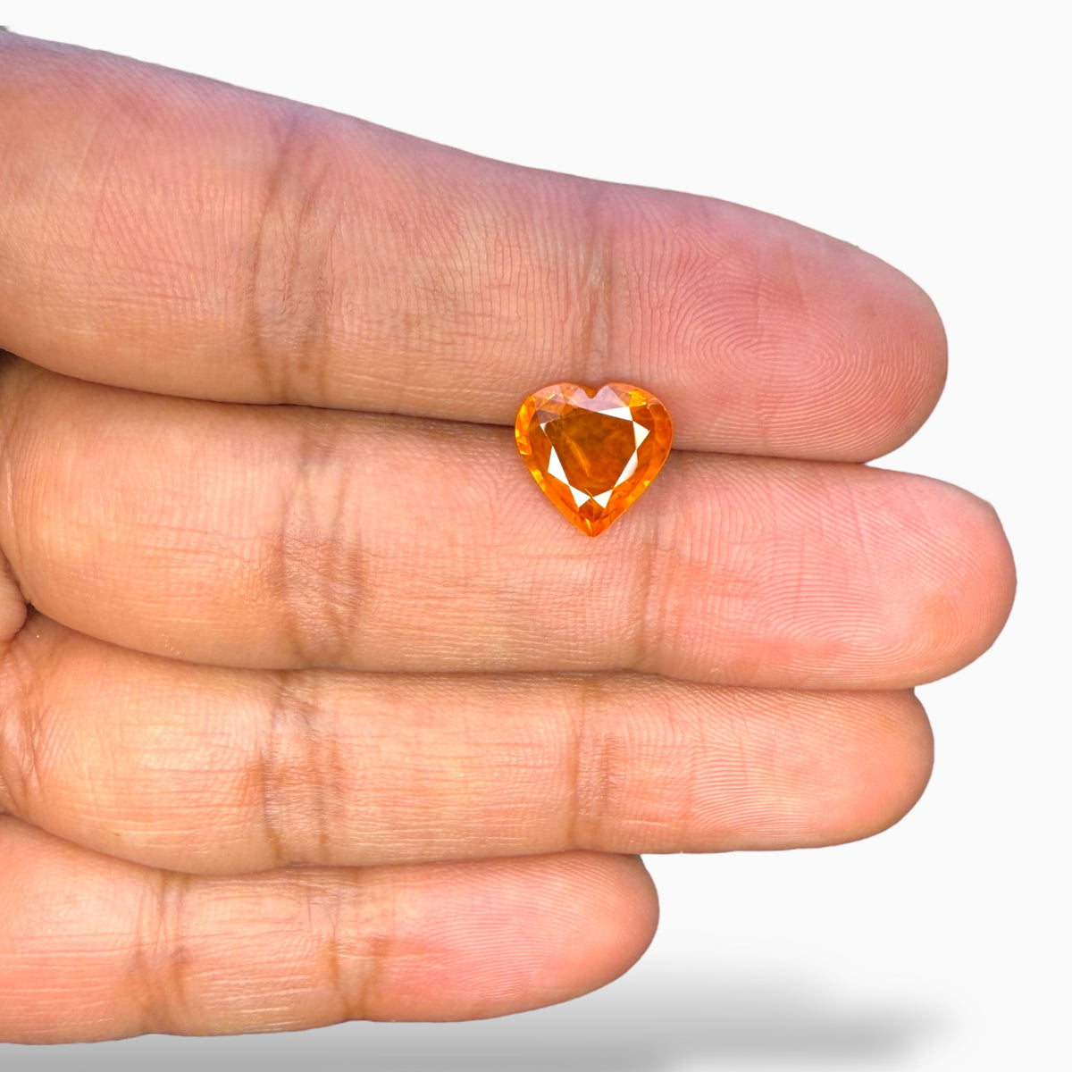 Orange Sapphire Heart Shape 3.56 Carats 10.22 x 10.41 x 4.39 mm