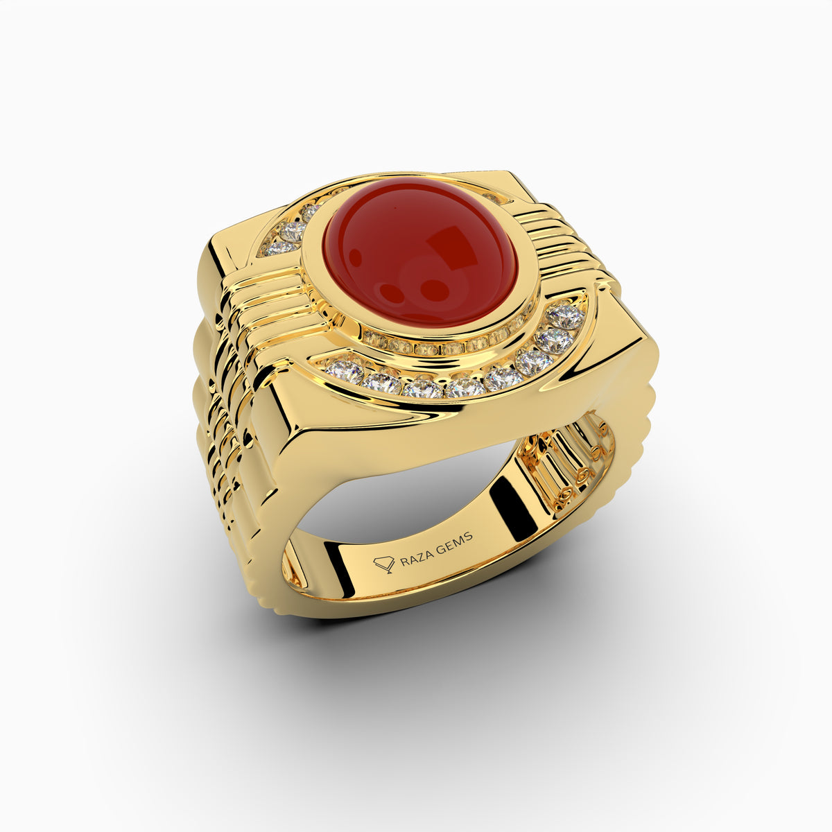 Original Aqeeq Stone Ring for Men & Women - Autumn