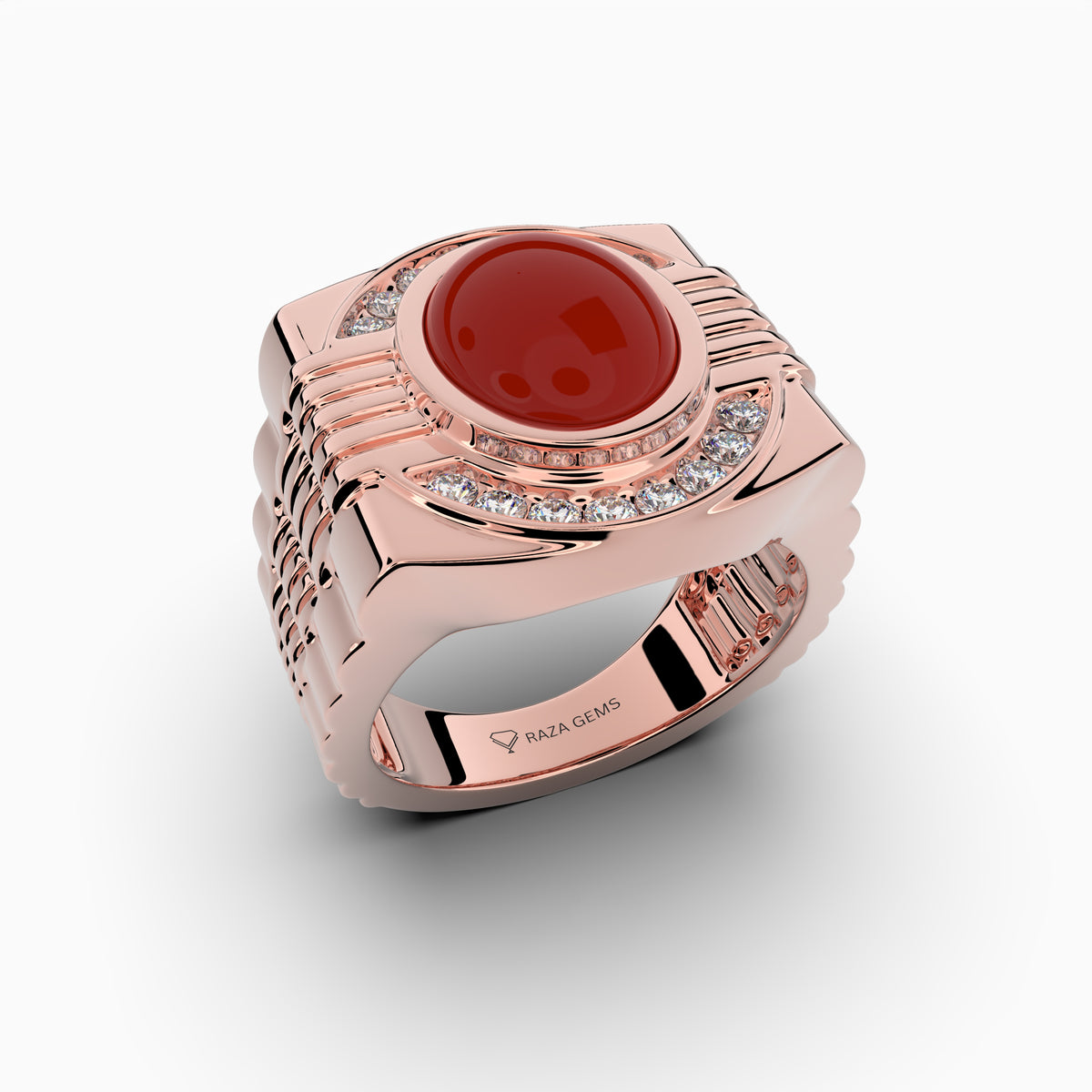 Original Aqeeq Stone Ring for Men & Women - Autumn