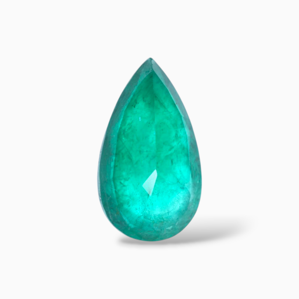 Emerald Green Stone 5.28 Carats Pear Shape 16.6x9.5mm Size