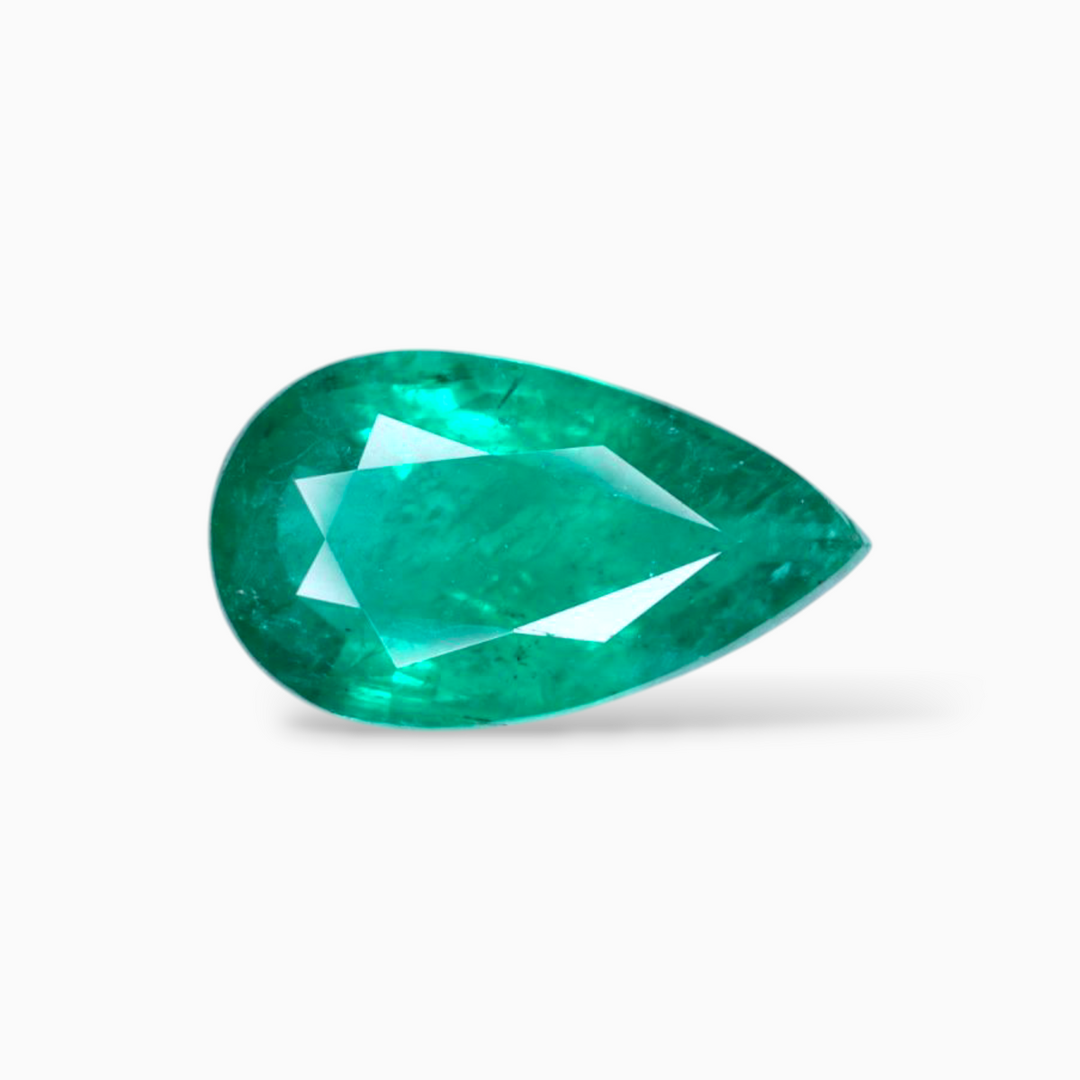 Emerald Green Stone 5.28 Carats Pear Shape 16.6x9.5mm Size