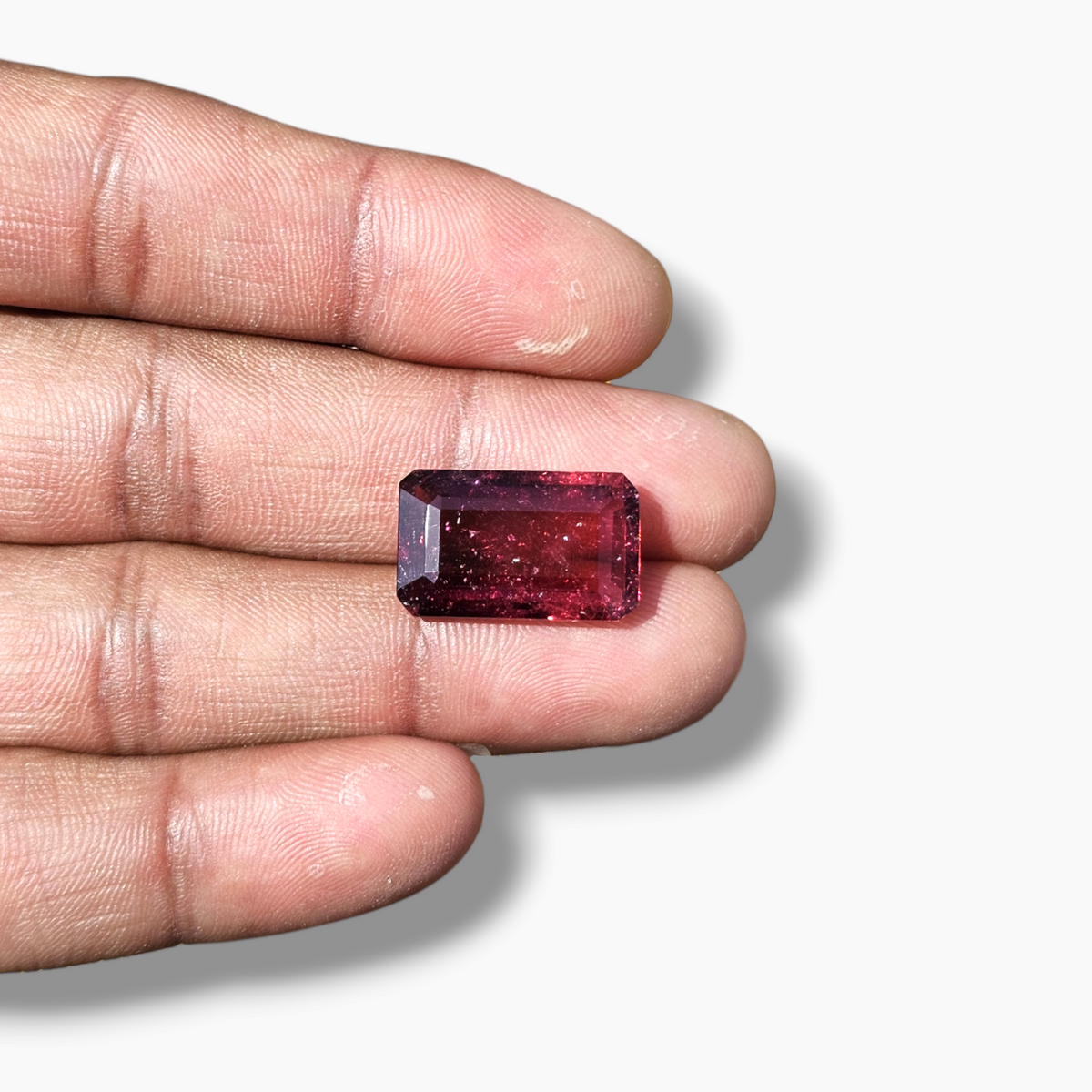 Original Rubellite Tourmaline Stone in Emerald Cut with 14.05 Carats Weight