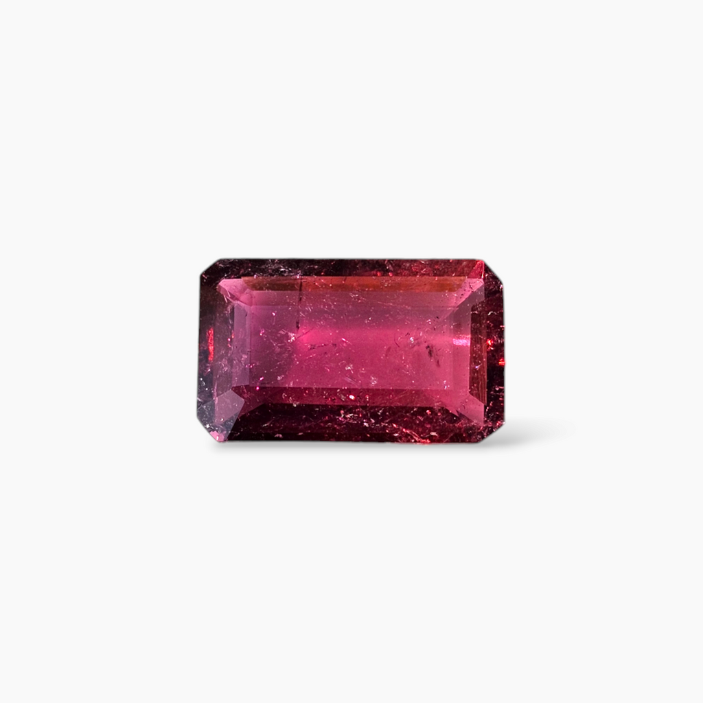 Original Rubellite Tourmaline Stone in Emerald Cut with 14.05 Carats Weight