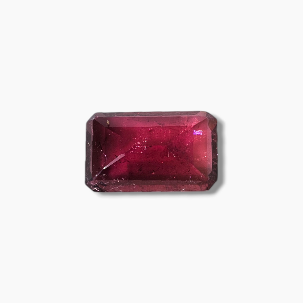 Original Rubellite Tourmaline Stone in Emerald Cut with 14.05 Carats Weight
