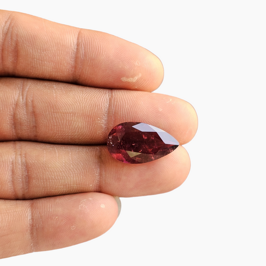 Original Ruby Stone in Pear Shape 10.40 Carats with 12.3 by 21.5 mm Size