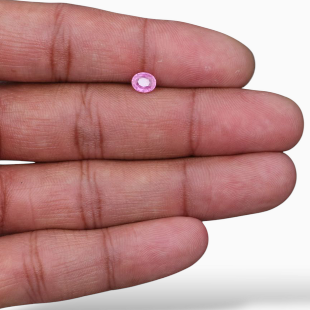 Oval Shape in Pink Sapphire Gemstone 0.72 Carats & 6x5mm Size