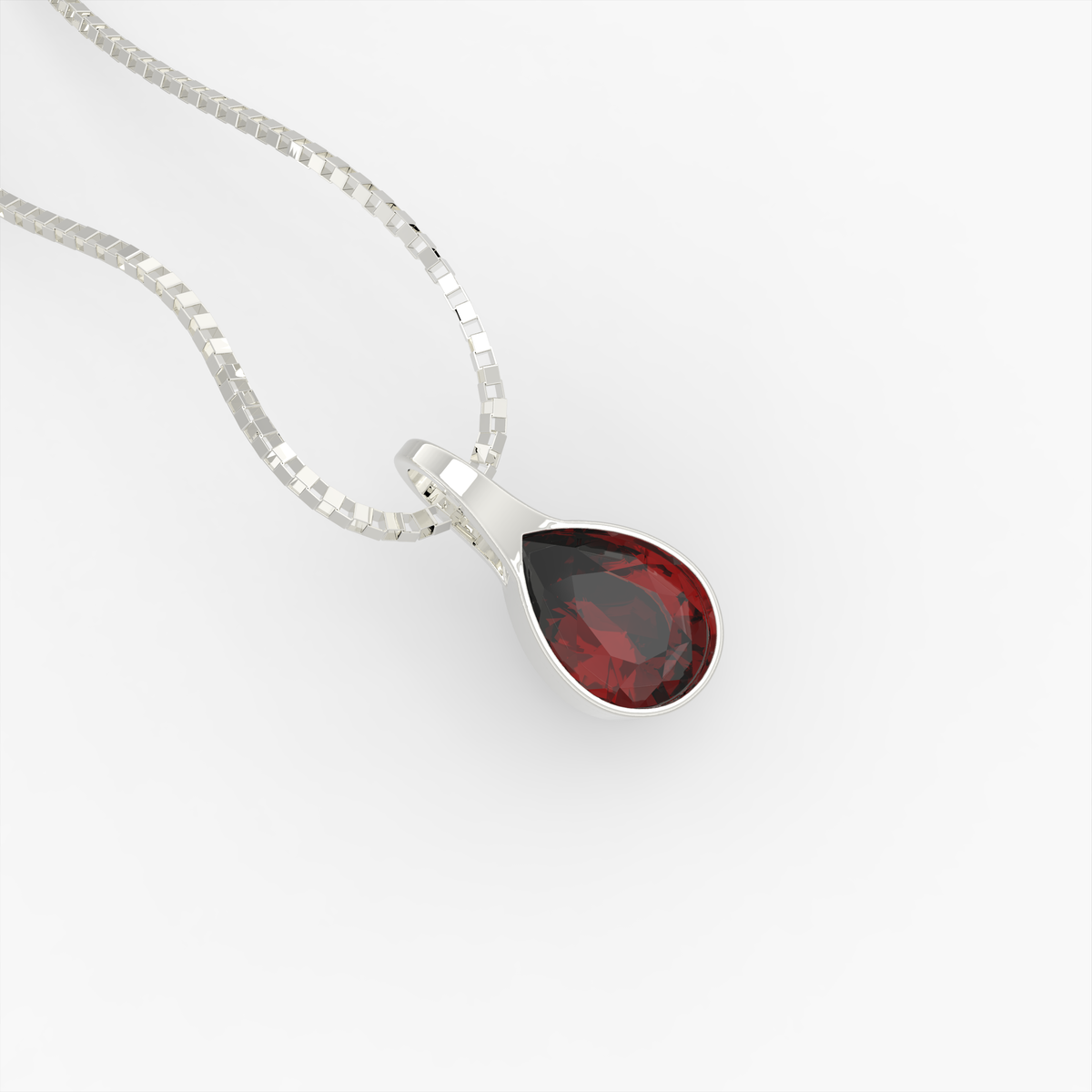 Ruby Pendants - Agafya - White Gold