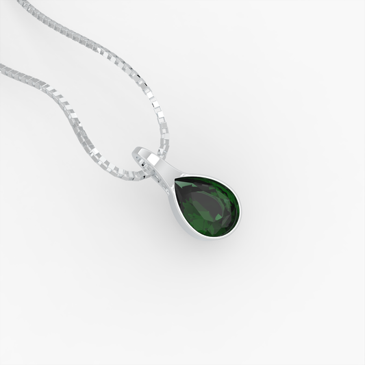 Emerald Pendant - Zinaida - Silver 925
