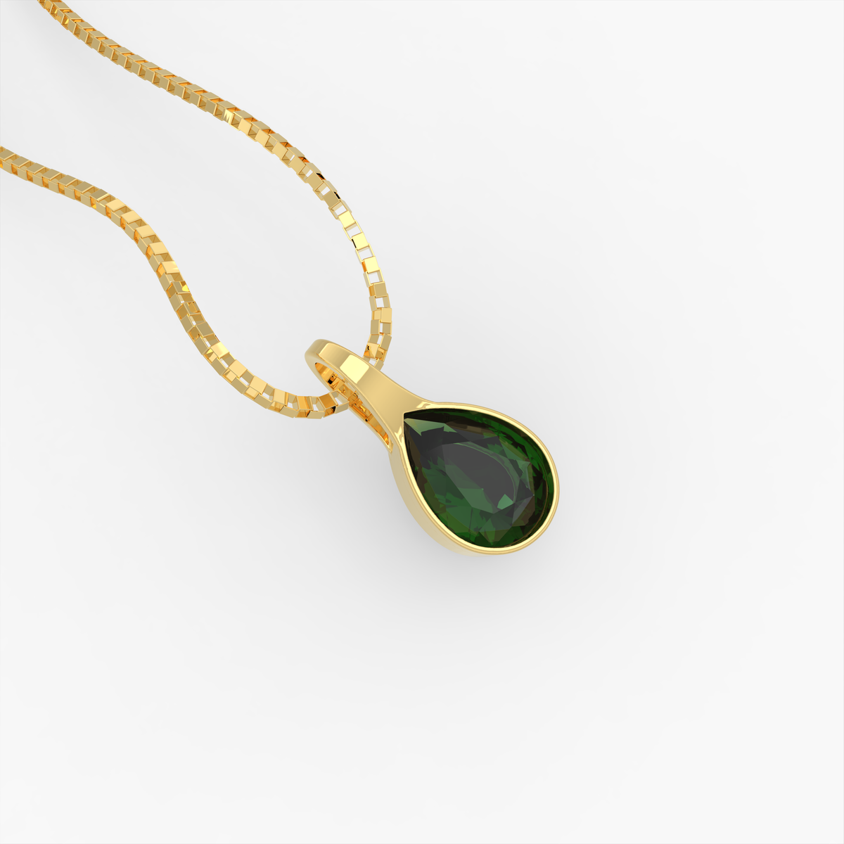 Emerald Pendant - Motya - Yellow Gold