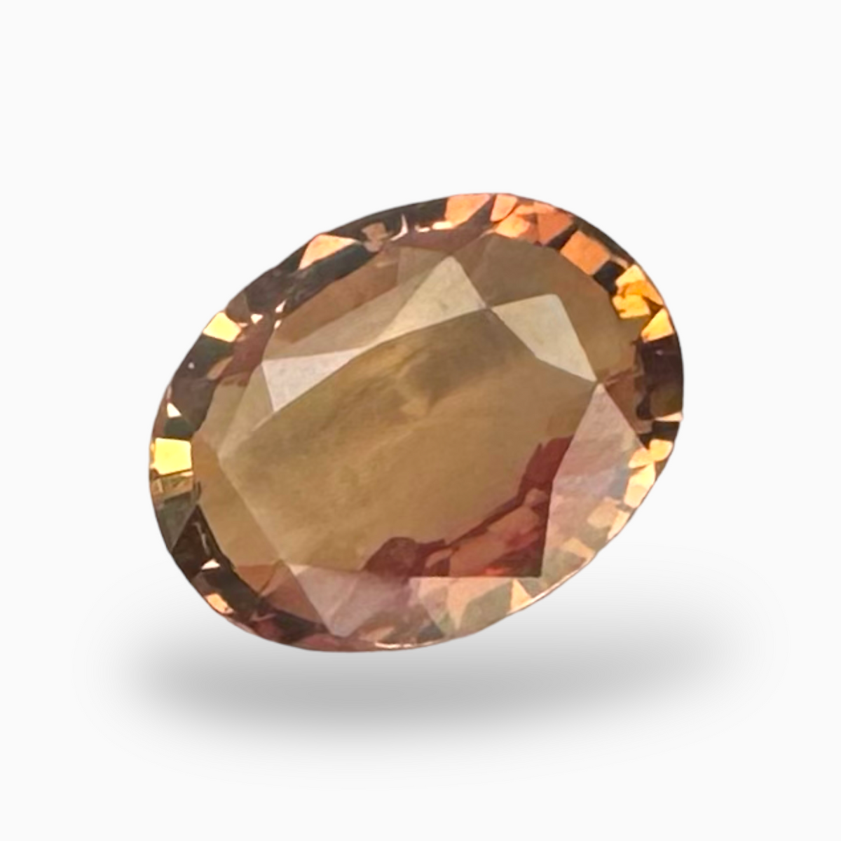 Padparadscha Sapphire Natural Stone Oval 1.09 Carats 7.53 × 5.82 × 2.76 mm
