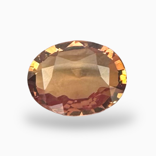 Padparadscha Sapphire Natural Stone Oval 1.09 Carats 7.53 × 5.82 × 2.76 mm