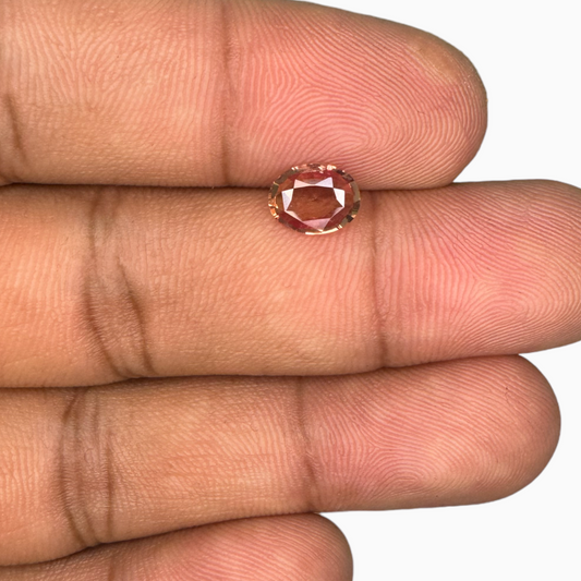 Padparadscha Sapphire Natural Stone Oval 1.09 Carats 7.53 × 5.82 × 2.76 mm