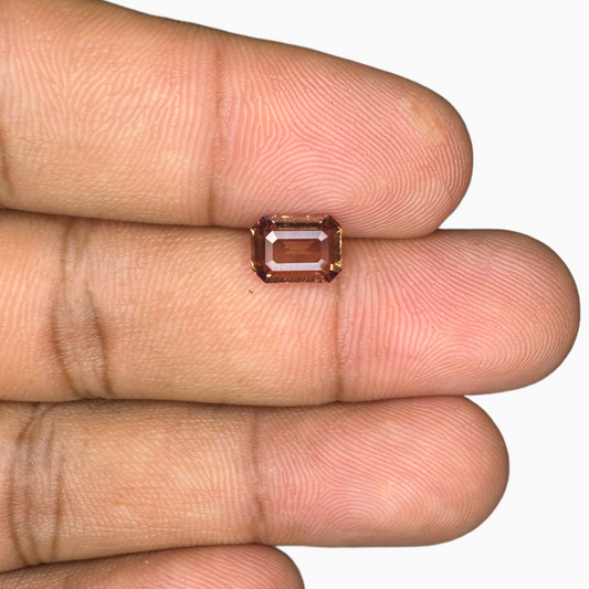 Padparadscha Sapphire Stone Emerald Cut 1.64 Carats 7.5 × 5.5 × 3.3 mm