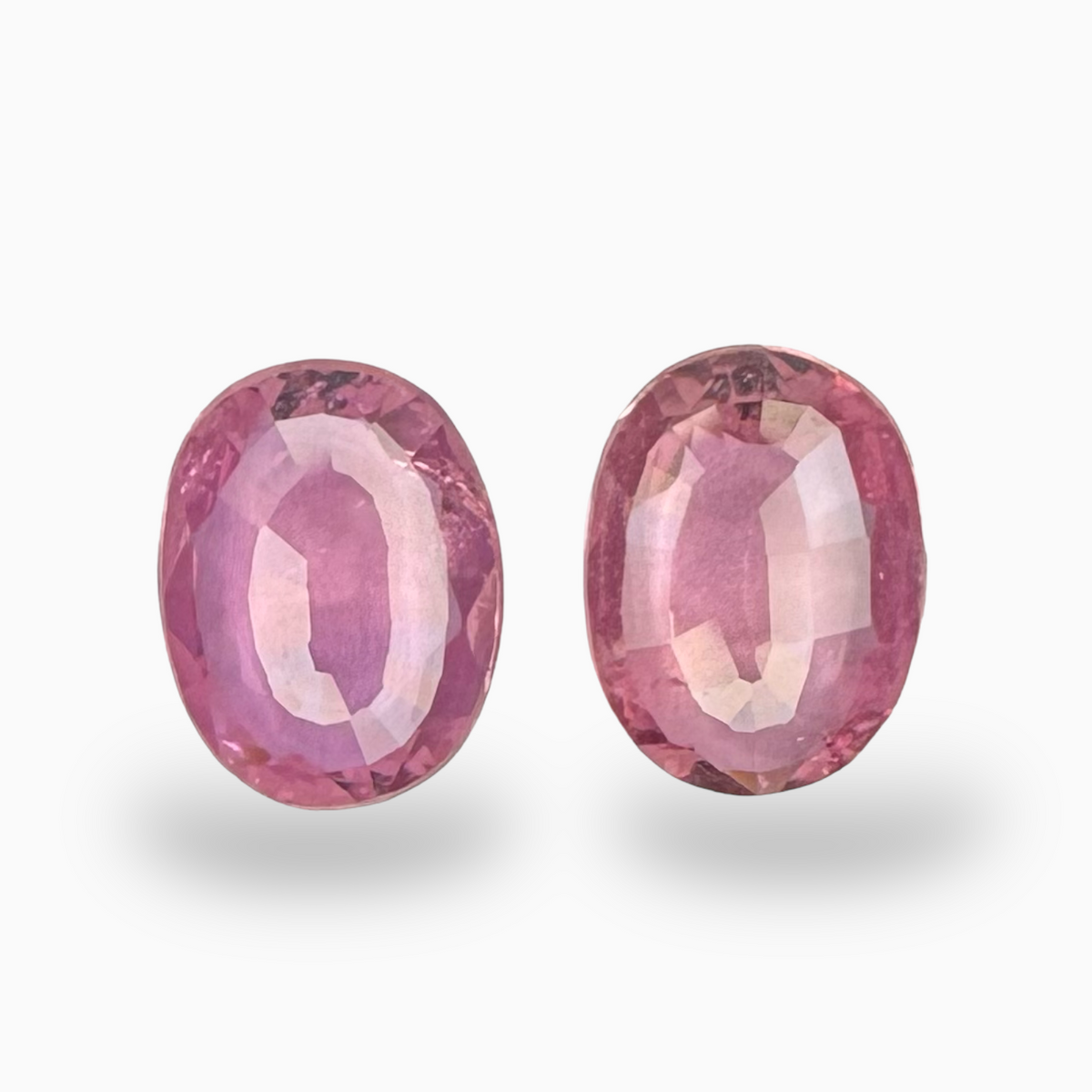 Pair of Pink Sapphire Stone Oval Cut For Earing 2.30 Carats 8x6 mm