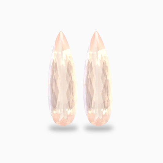 Pair of Rose Quartz Pear Shape 47.81 Carats 20x12 mm For Earrings