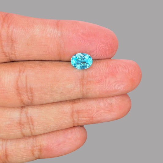 Paraiba Tourmaline 1.61 Carats Oval Cut 8.57 x 6.57 x 4.07 mm From  Mozambique