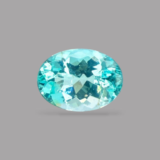 Paraiba Tourmaline Oval Cut 0.72 Carats 6.50 x 4.73 x 3.55 mm From Mozambique GIA Certified