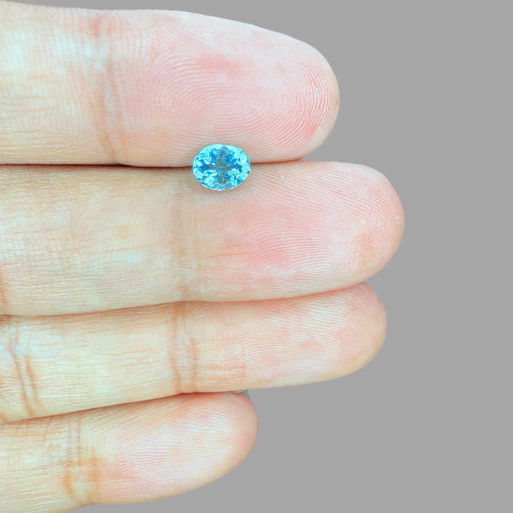 Paraiba Tourmaline Oval Cut 0.74 Carats 6.24 x 4.96 x 3.72 mm From Mozambique GIA Certified
