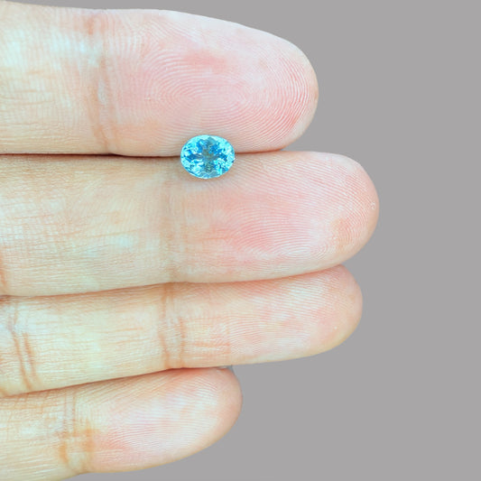 Paraiba Tourmaline Oval Cut 0.74 Carats 6.24 x 4.96 x 3.72 mm From Mozambique GIA Certified