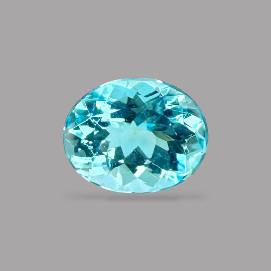 Paraiba Tourmaline Oval Cut 0.74 Carats 6.24 x 4.96 x 3.72 mm From Mozambique GIA Certified