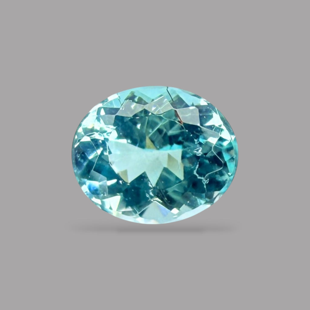 Paraiba Tourmaline Oval Cut 0.79 Carats 6.43 x 5.26 × 3.71 mm From Mozambique GIA Certified