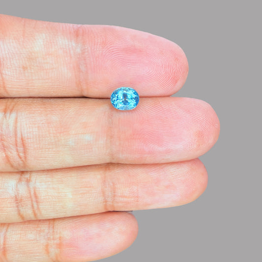 Paraiba Tourmaline Oval Cut 0.98 Carats 6.54 x 5.20 x 4.25 mm From Mozambique GIA Certified