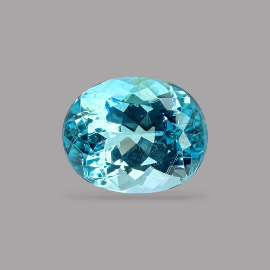 Paraiba Tourmaline Oval Cut 0.98 Carats 6.54 x 5.20 x 4.25 mm From Mozambique GIA Certified