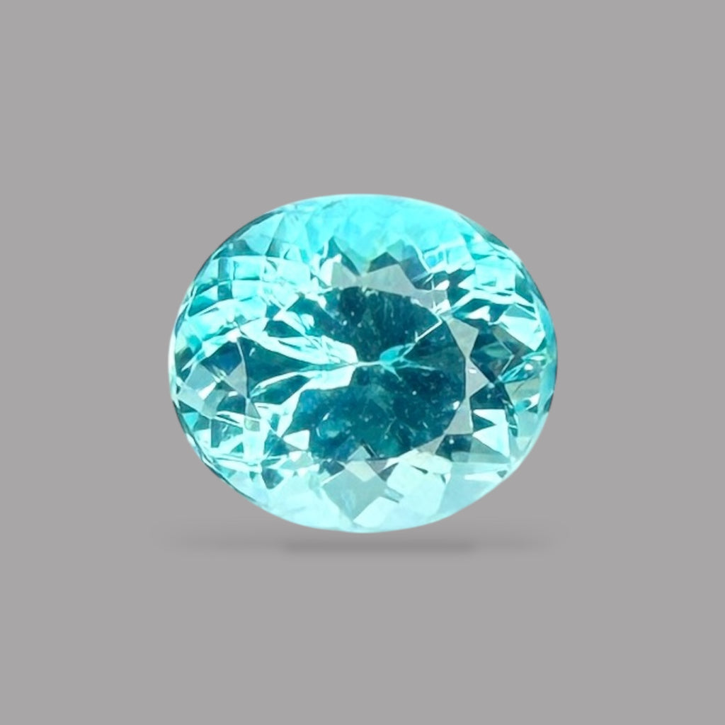 Paraiba Tourmaline Oval Cut 1.02 Carats 6.55 x 5.68 x 4.47 mm From Mozambique GIA Certified