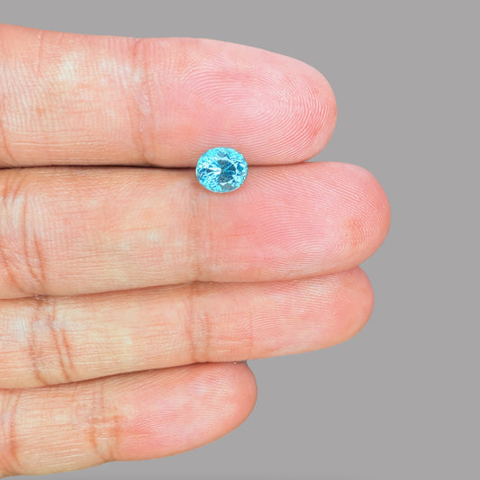 Paraiba Tourmaline Oval Cut 1.02 Carats 6.55 x 5.68 x 4.47 mm From Mozambique GIA Certified