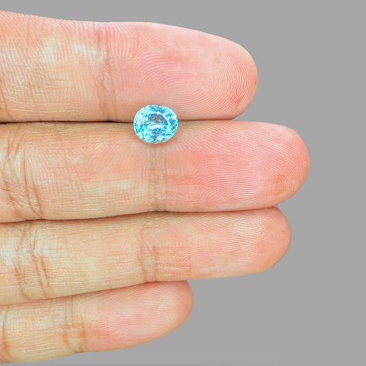 Paraiba Tourmaline Oval Cut 1.15 Carats 7.19 x 6.22 x 4.05 mm From Mozambique GIA Certified