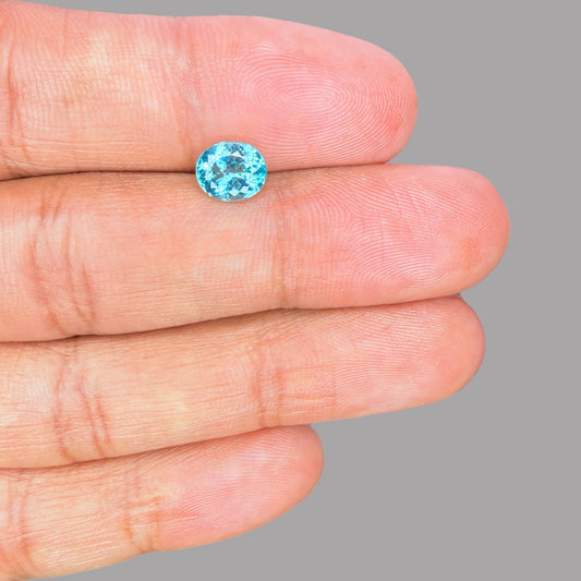 Paraiba Tourmaline Oval Cut 1.25 Carats 7.37 x 6.16 x 4.10 mm From Mozambique GIA Certified