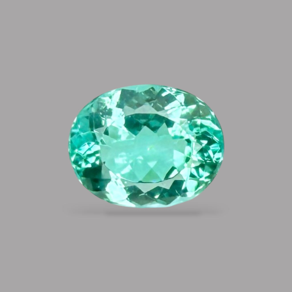 Paraiba Tourmaline Oval Cut 1.31 Carats 7.76 × 6.17 x 3.98 mm From Mozambique GIA Certified