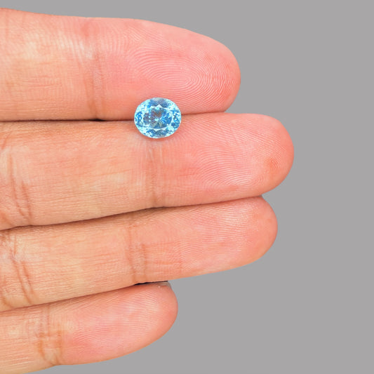 Paraiba Tourmaline Oval Cut 1.33 Carats 7.52 x 6.42 x 4.34 mm From Mozambique GIA Certified