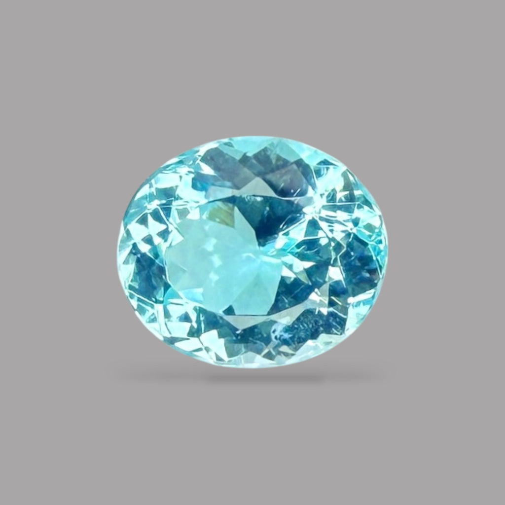 Paraiba Tourmaline Oval Cut 1.33 Carats 7.52 x 6.42 x 4.34 mm From Mozambique GIA Certified