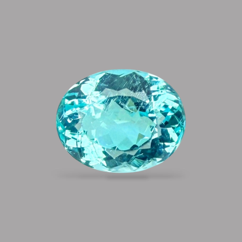 Paraiba Tourmaline Oval Cut 1.54 Carats 7.83 x 6.22 x 4.55 mm From Mozambique GIA Certified