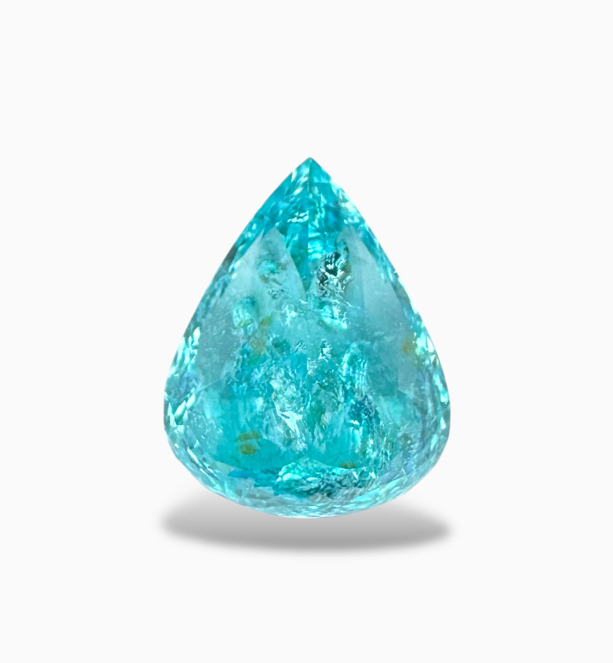 Paraiba Tourmaline Stone Pear 6.56 Carats 13.6 X 10.8 mm