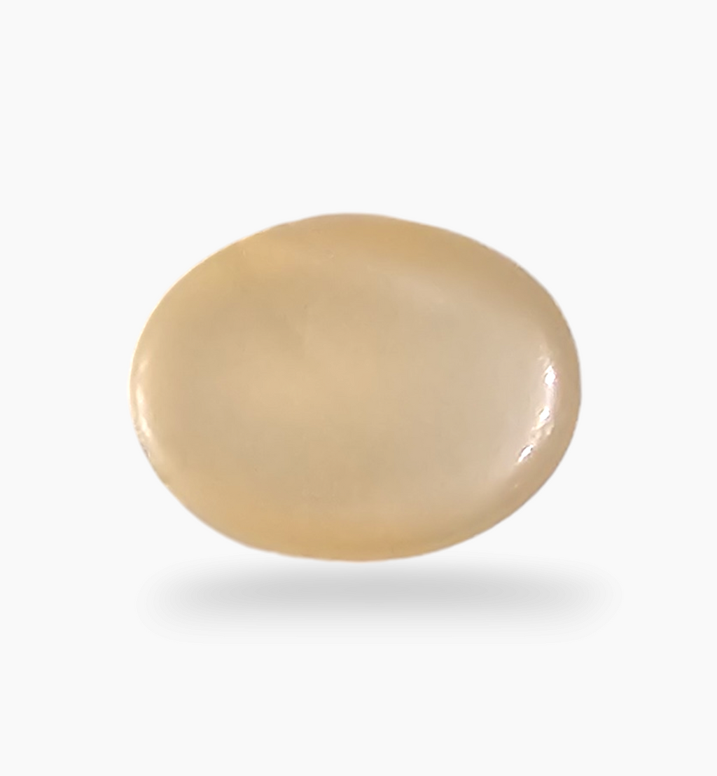 Natural Peach Moonstone Gemstone 3.40 Carats Oval Cabochon Shape 11.3x8.6mm