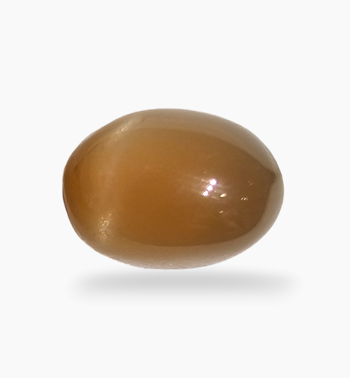 Natural Peach Moonstone Gemstone 3.19 Carats Oval Cabochon Shape 10x7.5mm