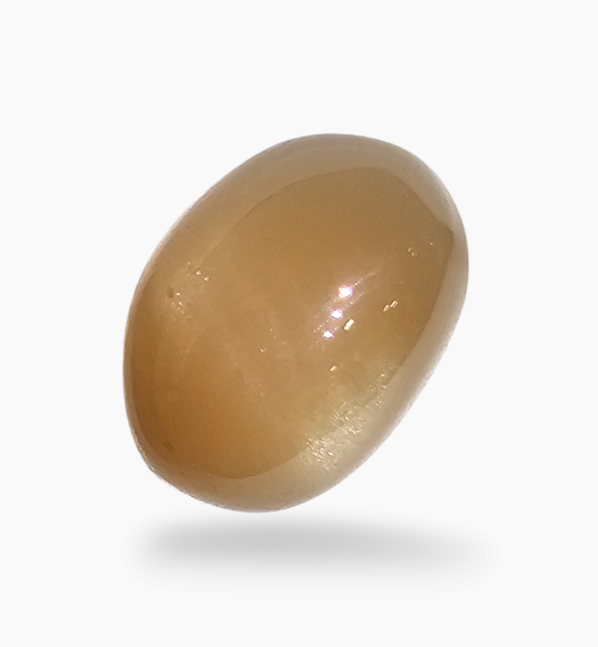 Natural Peach Moonstone Gemstone 3.19 Carats Oval Cabochon Shape 10x7.5mm
