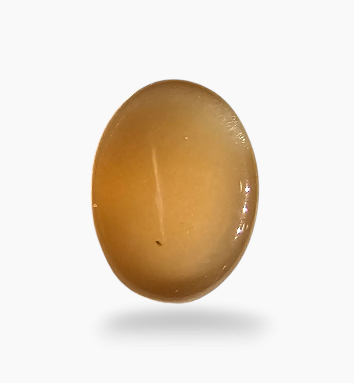 Natural Peach Moonstone Gemstone 3.19 Carats Oval Cabochon Shape 10x7.5mm