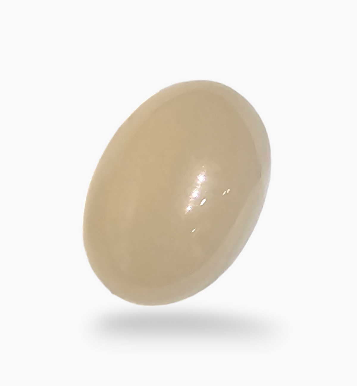Natural Peach Moonstone Gemstone 3.93 Carats Oval Cabochon Shape 12x8.5mm