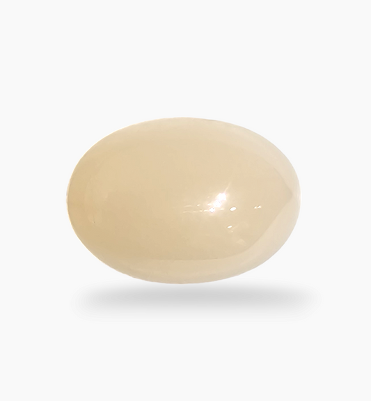 Natural Peach Moonstone Gemstone 3.93 Carats Oval Cabochon Shape 12x8.5mm